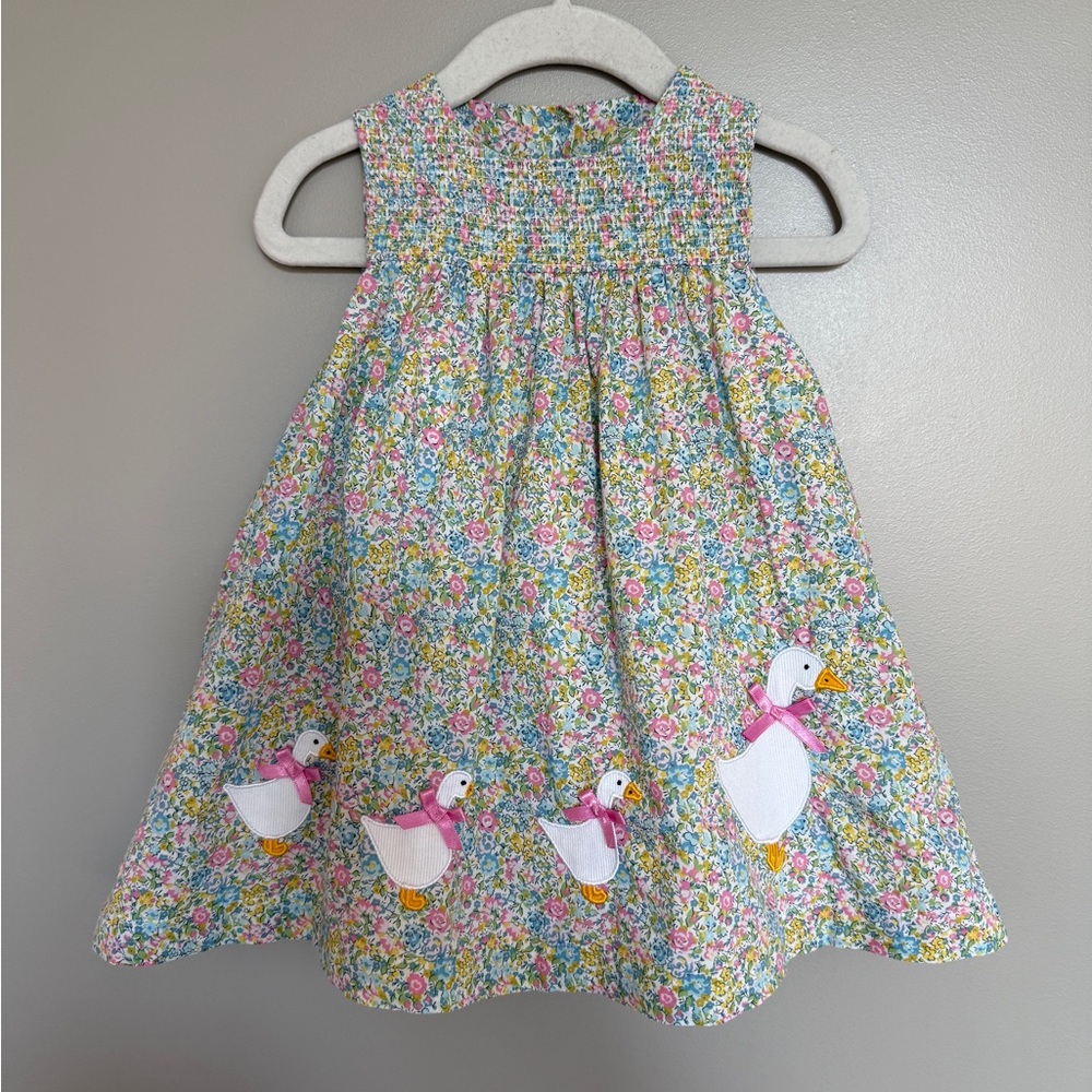 Trotters London Spring Smocked Duck Dress